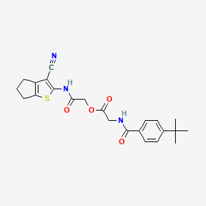 molecular formula C23H25N3O4S B7836500 [2-[(3-cyano-5,6-dihydro-4H-cyclopenta[b]thiophen-2-yl)amino]-2-oxoethyl] 2-[(4-tert-butylbenzoyl)amino]acetate 