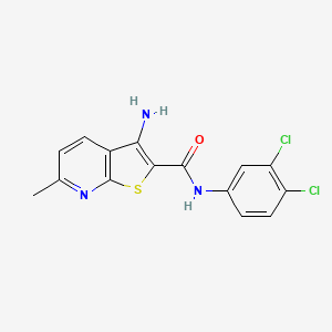 molecular formula C15H11Cl2N3OS B7836540 3-amino-N-(3,4-dichlorophenyl)-6-methylthieno[2,3-b]pyridine-2-carboxamide 