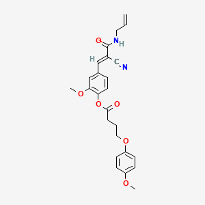 molecular formula C25H26N2O6 B7836568 [4-[(E)-2-cyano-3-oxo-3-(prop-2-enylamino)prop-1-enyl]-2-methoxyphenyl] 4-(4-methoxyphenoxy)butanoate 