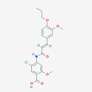 molecular formula C21H22ClNO6 B7836581 5-chloro-2-methoxy-4-[[(E)-3-(3-methoxy-4-propoxyphenyl)prop-2-enoyl]amino]benzoic acid 