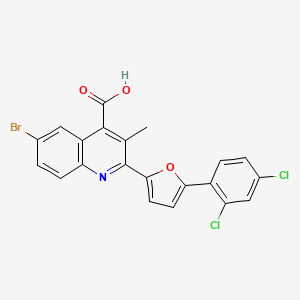 molecular formula C21H12BrCl2NO3 B7836641 6-Bromo-2-[5-(2,4-dichlorophenyl)furan-2-yl]-3-methylquinoline-4-carboxylic acid 