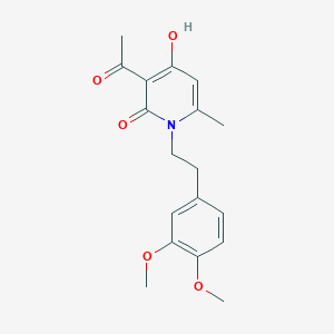 molecular formula C18H21NO5 B7836707 3-acetyl-1-(3,4-dimethoxyphenethyl)-4-hydroxy-6-methylpyridin-2(1H)-one CAS No. 914220-26-1