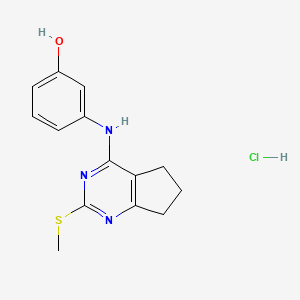 3-[(2-methylsulfanyl-6,7-dihydro-5H-cyclopenta[d]pyrimidin-4-yl)amino]phenol;hydrochloride