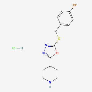 4-(5-{[(4-Bromophenyl)methyl]sulfanyl}-1,3,4-oxadiazol-2-YL)piperidine hydrochloride