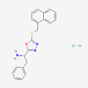 (1S)-1-[5-(naphthalen-1-ylmethylsulfanyl)-1,3,4-oxadiazol-2-yl]-2-phenylethanamine;hydrochloride