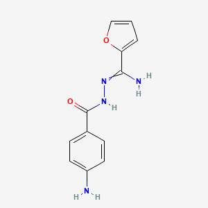 molecular formula C12H12N4O2 B7836778 (Z)-N'-(4-aminobenzoyl)furan-2-carbohydrazonamide 