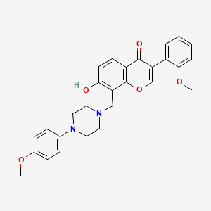 molecular formula C28H28N2O5 B7836799 7-hydroxy-3-(2-methoxyphenyl)-8-{[4-(4-methoxyphenyl)piperazin-1-yl]methyl}-4H-chromen-4-one 