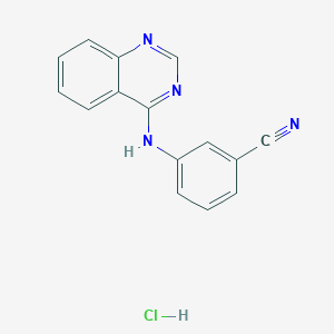 molecular formula C15H11ClN4 B7836823 3-(Quinazolin-4-ylamino)benzonitrile;hydrochloride 