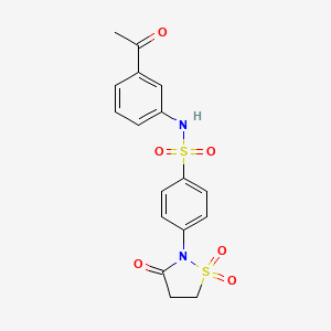 N-(3-acetylphenyl)-4-(1,1-dioxido-3-oxoisothiazolidin-2-yl)benzenesulfonamide