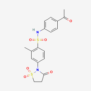 N-(4-acetylphenyl)-4-(1,1-dioxido-3-oxoisothiazolidin-2-yl)-2-methylbenzenesulfonamide