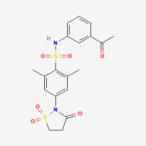 molecular formula C19H20N2O6S2 B7836894 N-(3-acetylphenyl)-4-(1,1-dioxido-3-oxoisothiazolidin-2-yl)-2,6-dimethylbenzenesulfonamide 