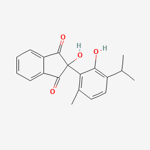 molecular formula C19H18O4 B7836918 1H-Indene-1,3(2H)-dione, 2-hydroxy-2-(2-hydroxy-6-methyl-3-(1-methylethyl)phenyl)- CAS No. 71313-37-6