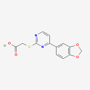 {[4-(1,3-Benzodioxol-5-yl)pyrimidin-2-yl]sulfanyl}acetic acid