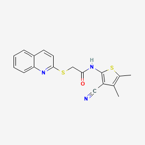 molecular formula C18H15N3OS2 B7837179 N-(3-cyano-4,5-dimethylthiophen-2-yl)-2-quinolin-2-ylsulfanylacetamide 