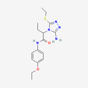 molecular formula C16H23N5O2S B7837181 2-(3-amino-5-ethylsulfanyl-1,2,4-triazol-4-yl)-N-(4-ethoxyphenyl)butanamide 