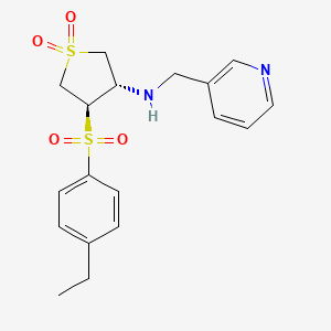 molecular formula C18H22N2O4S2 B7837332 (3S,4R)-4-[(4-ethylphenyl)sulfonyl]-N-(pyridin-3-ylmethyl)tetrahydrothiophen-3-amine 1,1-dioxide 