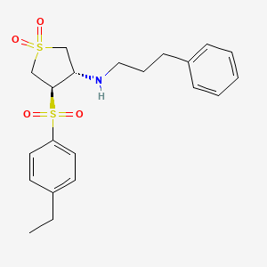 molecular formula C21H27NO4S2 B7837342 (3S,4R)-4-[(4-ethylphenyl)sulfonyl]-N-(3-phenylpropyl)tetrahydrothiophen-3-amine 1,1-dioxide 