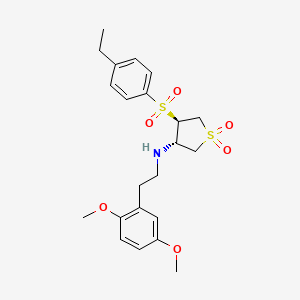 molecular formula C22H29NO6S2 B7837350 (3S,4R)-N-[2-(2,5-dimethoxyphenyl)ethyl]-4-[(4-ethylphenyl)sulfonyl]tetrahydrothiophen-3-amine 1,1-dioxide 
