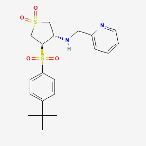 molecular formula C20H26N2O4S2 B7837354 (3S,4R)-4-[(4-tert-butylphenyl)sulfonyl]-N-(pyridin-2-ylmethyl)tetrahydrothiophen-3-amine 1,1-dioxide 