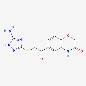 molecular formula C13H13N5O3S B7837463 6-[2-[(5-amino-1H-1,2,4-triazol-3-yl)sulfanyl]propanoyl]-4H-1,4-benzoxazin-3-one 