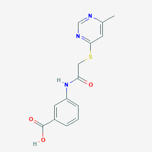 3-[[2-(6-Methylpyrimidin-4-yl)sulfanylacetyl]amino]benzoic acid