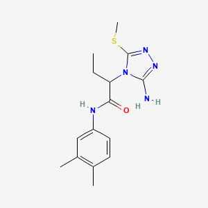 molecular formula C15H21N5OS B7837477 2-(3-amino-5-methylsulfanyl-1,2,4-triazol-4-yl)-N-(3,4-dimethylphenyl)butanamide 