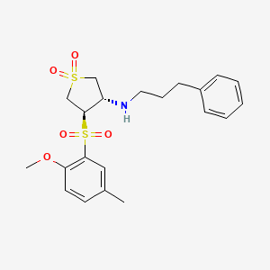 (3S,4R)-4-[(2-methoxy-5-methylphenyl)sulfonyl]-N-(3-phenylpropyl)tetrahydrothiophen-3-amine 1,1-dioxide