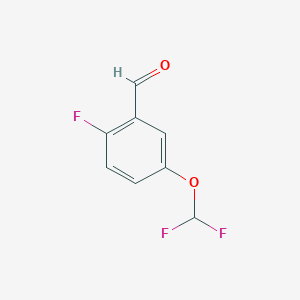 molecular formula C8H5F3O2 B7837558 5-(Difluoromethoxy)-2-fluorobenzaldehyde 