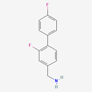molecular formula C13H11F2N B7837606 [3-Fluoro-4-(4-fluorophenyl)phenyl]methanamine 