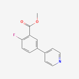 molecular formula C13H10FNO2 B7837670 Methyl 2-fluoro-5-(pyridin-4-yl)benzoate 