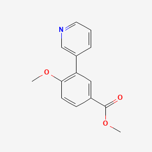 molecular formula C14H13NO3 B7837671 Methyl 4-methoxy-3-(pyridin-3-yl)benzoate 