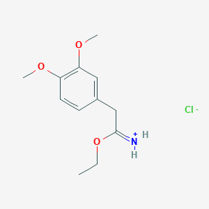 molecular formula C12H18ClNO3 B7837725 [2-(3,4-Dimethoxyphenyl)-1-ethoxyethylidene]azanium;chloride 