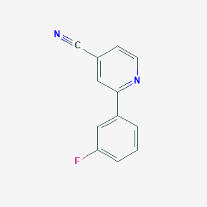 molecular formula C12H7FN2 B7837796 2-(3-Fluorophenyl)isonicotinonitrile 