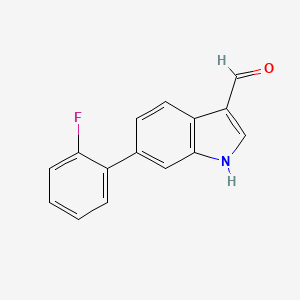 molecular formula C15H10FNO B7837827 6-(2-fluorophenyl)-1H-indole-3-carbaldehyde 