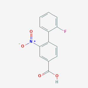 molecular formula C13H8FNO4 B7837845 2'-Fluoro-2-nitro-[1,1'-biphenyl]-4-carboxylic acid 