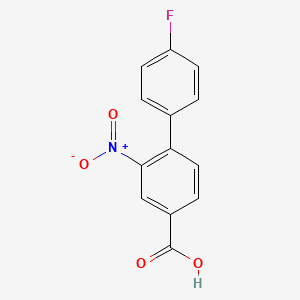 molecular formula C13H8FNO4 B7837850 4'-Fluoro-2-nitro-[1,1'-biphenyl]-4-carboxylic acid 