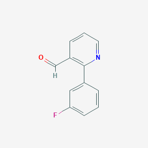 molecular formula C12H8FNO B7837857 2-(3-Fluorophenyl)nicotinaldehyde 