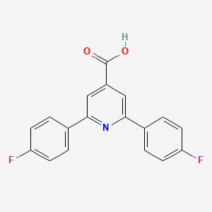 molecular formula C18H11F2NO2 B7837866 2,6-Bis(4-fluorophenyl)pyridine-4-carboxylic acid CAS No. 38935-53-4
