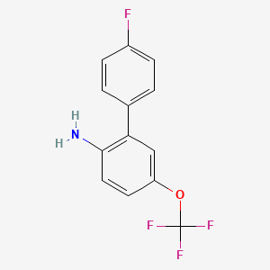molecular formula C13H9F4NO B7837914 4'-Fluoro-5-(trifluoromethoxy)biphenyl-2-amine 
