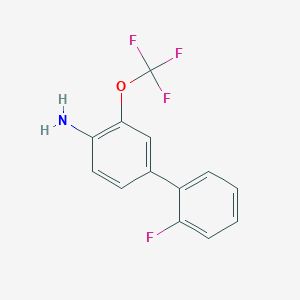molecular formula C13H9F4NO B7837915 2'-Fluoro-3-(trifluoromethoxy)biphenyl-4-amine 