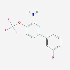 molecular formula C13H9F4NO B7837928 3'-Fluoro-4-(trifluoromethoxy)biphenyl-3-amine 