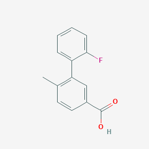 molecular formula C14H11FO2 B7837936 2'-Fluoro-6-methyl-[1,1'-biphenyl]-3-carboxylic acid 