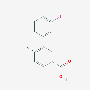 molecular formula C14H11FO2 B7837938 3'-Fluoro-6-methyl-[1,1'-biphenyl]-3-carboxylic acid 