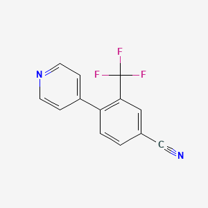 molecular formula C13H7F3N2 B7838053 4-(Pyridin-4-yl)-3-(trifluoromethyl)benzonitrile 