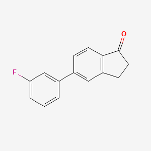 molecular formula C15H11FO B7838249 5-(3-Fluorophenyl)-2,3-dihydro-1H-inden-1-one 