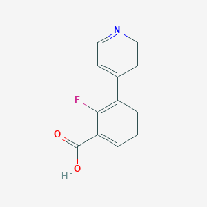 molecular formula C12H8FNO2 B7838338 2-Fluoro-3-(pyridin-4-yl)benzoic acid 