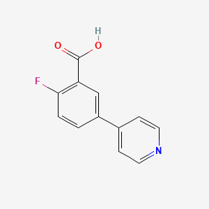 molecular formula C12H8FNO2 B7838343 2-Fluoro-5-(pyridin-4-yl)benzoic acid 