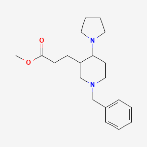 molecular formula C20H30N2O2 B7838371 Methyl 3-(1-benzyl-4-(pyrrolidin-1-yl)piperidin-3-yl)propanoate 