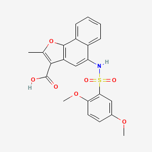 molecular formula C22H19NO7S B7838414 5-[(2,5-Dimethoxyphenyl)sulfonylamino]-2-methylbenzo[g][1]benzofuran-3-carboxylic acid 
