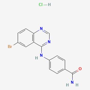 4-[(6-Bromoquinazolin-4-yl)amino]benzamide;hydrochloride